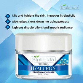Bielenda Neuro Hyaluron - Feuchtigkeitsspendende Anti-Falten-Pflege 50+ Tag und Nacht - 50 ml