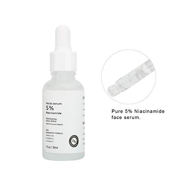 Essence de blanchiment Sérum hydratant hydratant et hydratant pour le visage contenant 5% de sérum facial pur niacinamide pur