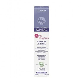 Eau Thermale Jonzac - Soin riche apaisant - Anti Rougeurs - Peaux réactives à intolérantes - Certifié Bio Cosmos Organic - Tu
