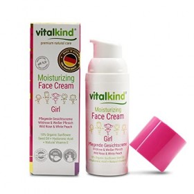 Crème hydratante pour le visage vitalkind GIRL - soins naturels de première qualité pour enfants. Cosmétique naturelle de pre