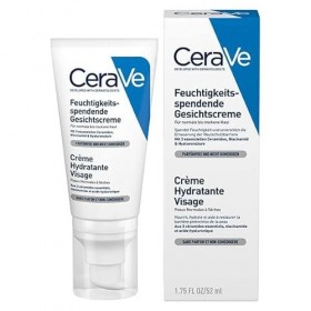 CeraVe Soins Crème Hydratante Visage Peaux Normales à Sèches 52ml pour Peau Normale, Peau Sèche à Très Sèche