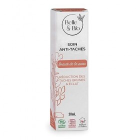 SOIN BIO ANTI-TÂCHES BRUNES - BELLE&BIO - Eclairclit les tâches pigmentaires, Nourrit, Apaise - Visage, Cou, Décolleté - Cert