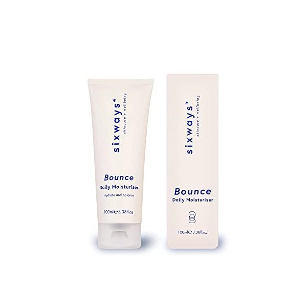 Sixways Bounce Crème hydratante quotidienne 100 ml – au beurre de karité – Tous types de peau – Convient aux végétaliens