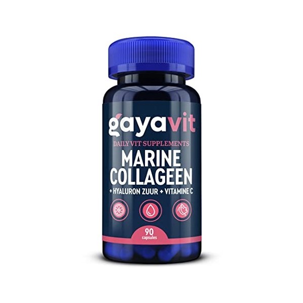 Collagène Marin - 90 gélules - lacide hyaluronique & vitamine C - anti-rides - hydratation - raffermir la peau - HAUTE QUALI