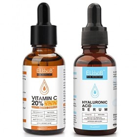 Anti Aging Vitamin C Serum Hyaluronic Acid Serum Set - with Hyaluronic Acid, Skin Care Set Boost Skin Collagen,Hydrate & Plum