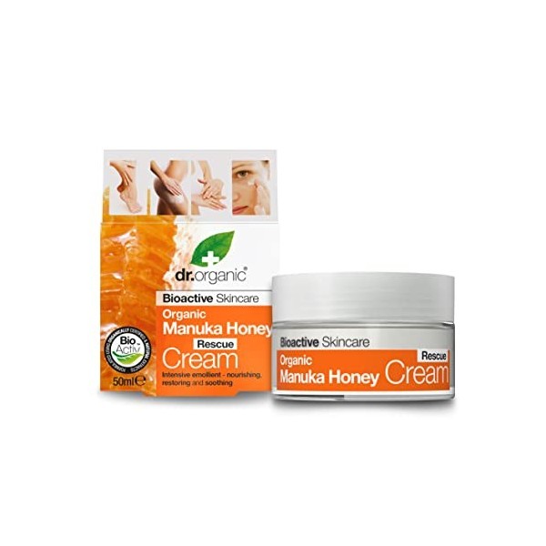 Dr. Organic Crème Rescue au Miel de Manuka Bio 50 ml