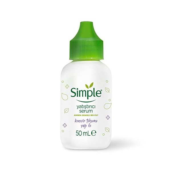 Simple Crème hydratante apaisante à lhuile de graines de chanvre bio pour peaux sensibles 50 ml