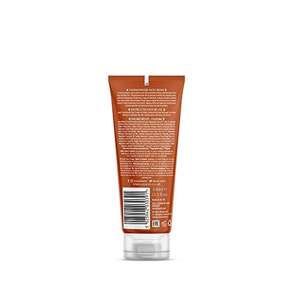 Ayumi Sandalwood & Cocoa Butter Face Cream. Vegan, Cruelty-Free, Dermatologically-Tested, 2 x 100ml