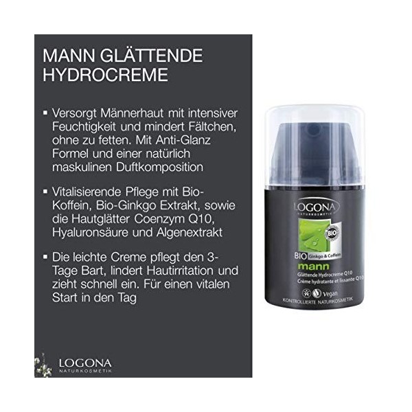 Logona man Smoothing Hydro Cream Q10