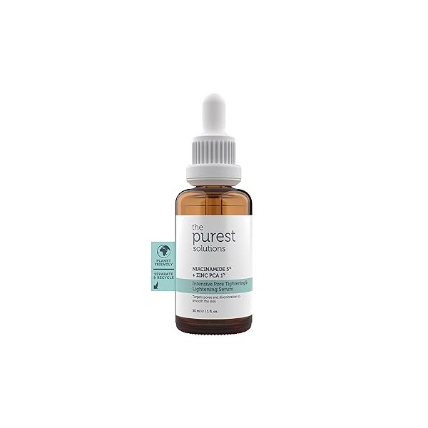 The Purest Solutions Intensive Pore Tightening & Lightening Serum Niacinamide 5% + Zinc Pca 1% - Natural, Safe and Effectiv