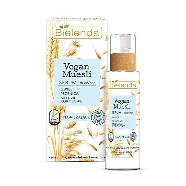 Bielenda Muesli Vegan - Effet bien hydraté, nourri, satiné doux et sain - Sérum hydratant Muesli végétalien davoine + blé + 