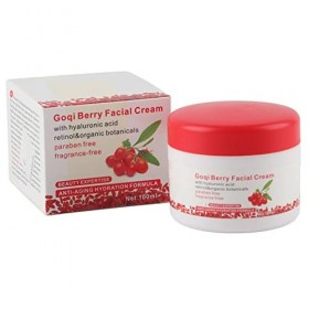 Crème pour le Visage aux Baies de Goji, Crème Hydratante Anti-âge Antioxydante pour le Visage, Crème Anti-rides Revitalisante