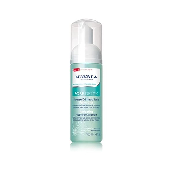 Mavala - Mousse Démaquillante Perfectrice Pore Détox - Nettoyant Visage Purifiant - Avec Épilobe Alpin et Eau dHamamélis - P