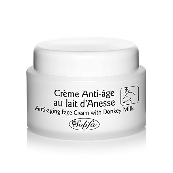 50 ML - Crème Anti-Age au Lait d’Anesse 30% + Agents Naturels Réparateurs Huile de Prune Vitamine E et Dulcis Vitamine A