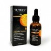 TUTULY Sérum à la vitamine C avec acide hyaluronique, vitamine E et alpha-arbutine - Éclaircit, hydrate et atténue les taches