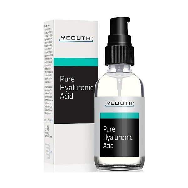 YEOUTH Acide Hyaluronique Pure Sérum Visage, Soin De La Peau Hydrafacial, Sérum Pour Le Visage Ciblant Les Rides, Taches, Les