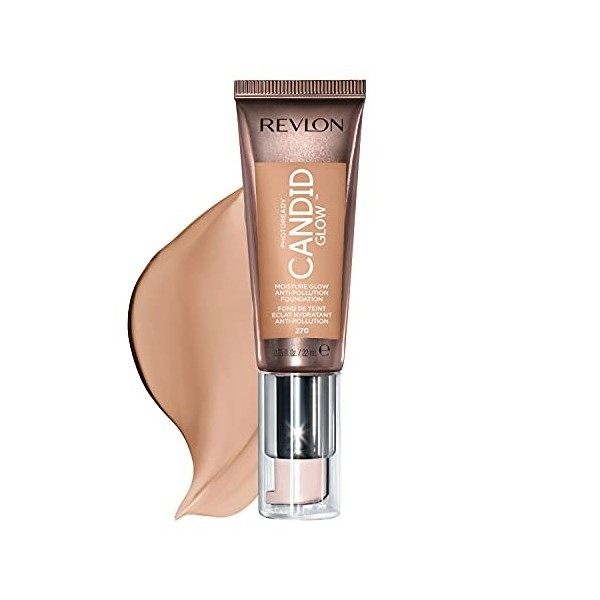 Revlon Photoready Candid Glow, Fond de Teint Liquid, pour Peaux Sensibles et Sèches, Fini Lumineux et Hydratant, Couvrance Mo