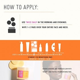 Nip+Fab Vitamin C Fix Brightening Pads | Tampons Éclaircissants pour le Visage à la Vitamine C | 60 Pièces