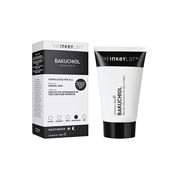 The INKEY List 1% Bakuchiol Crème hydratante pour le visage pour réduire lapparence des rides et ridules 30 ml