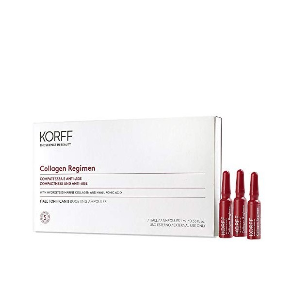 Korff Collagène Fiale 7 jours, Regimen Fioles Tonifiantes avec Collagène marin et acide hyaluronique, 7 ampoules de 1 ml