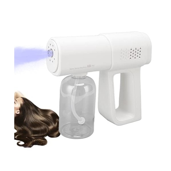 Pulvérisateur de Lumière Bleue Rechargeable Fil, Machine à Vapeur de Coiffure Nanométrique avec Dissipation Thermique Poreuse