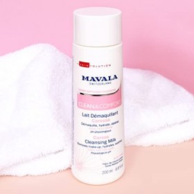 Mavala - Lait Démaquillant Caresse Clean & Comfort - Dermo-Nettoyant Visage et Yeux - Hydrate et Apaise - Mauve et Eau des Al