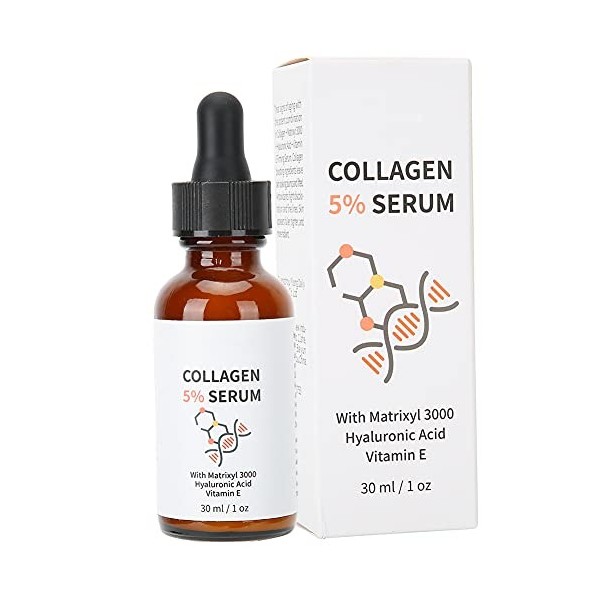 Collagen Serum Collagen 30ml, peau visage hydratante pour le visage et le corps avec du collagène pur anti vieillissement plu