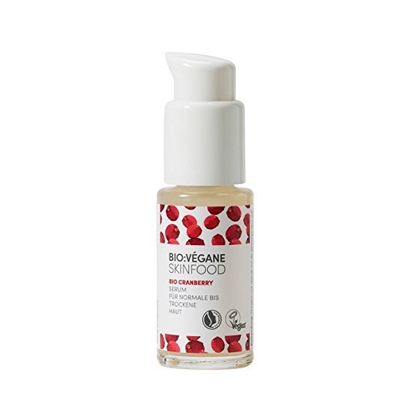 Bio?: Végane Skinfood Bio Cranberry  Sérum pour peaux normales à sèches, végétalien, certification natrue, feuchtigkeitsbind