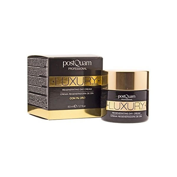 Postquam - Crème de Jour Luxury Gold | Crème Hydratante à lAcide Hyaluronique et à lOr Colloïdal - 50 ml