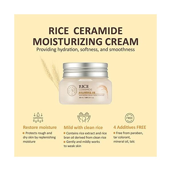 THE FACE SHOP Crème visage Hydra Eclat Purifiante au Riz Rice Ceramide Moisture Cream 50ml