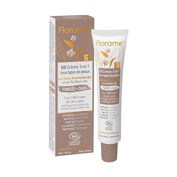 BB crème 5-en-1 SPF20 Bio 40ml Tous types de peaux Florame