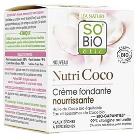 SoBio Étic Crème fondante nourrissante, peaux sèches à très sèches, Nutri Coco 50 ml