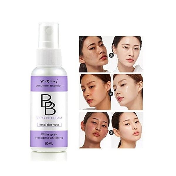 Spray BB Cream hydratant léger et respirant correcteur éclaircir la crème de base pour le maquillage du visage, Tone-up Cream