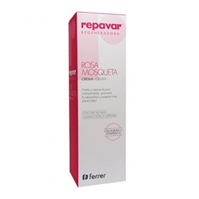 Repavar - Crème Hydratante pour le Corps - Rose Musquée, Collagène et Vitamine E - Répare, Nourrit et Prévient le Dessèchemen
