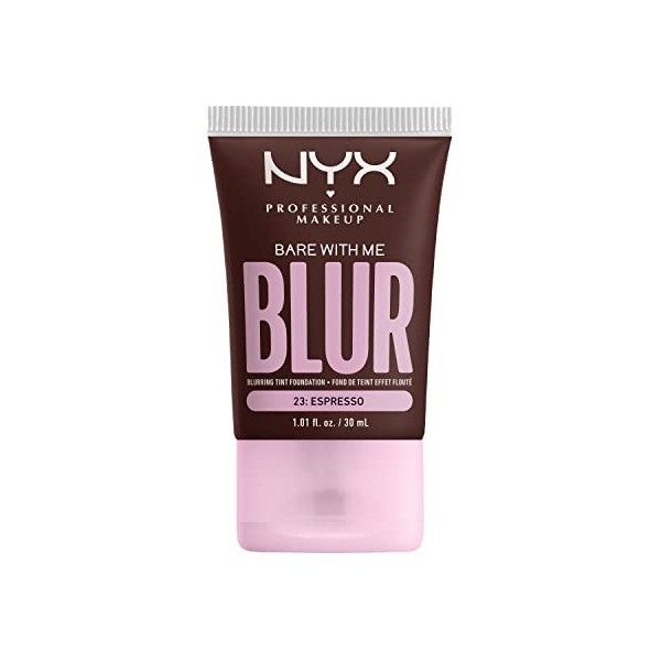 NYX Professional Makeup Fond de Teint Effet Flouté Bare With Me Blur, Couvrance Moyenne, Fini Mat Naturel, Niacinamide, Match