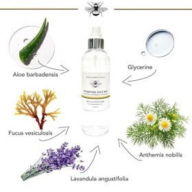 99% Naturel EAU HYDRATANTE - ALOE VERA, LAVANDE & CHAMOMILE - 250ml par BEES of BRITAIN. Brume Détergente, Hydratante, Toniqu