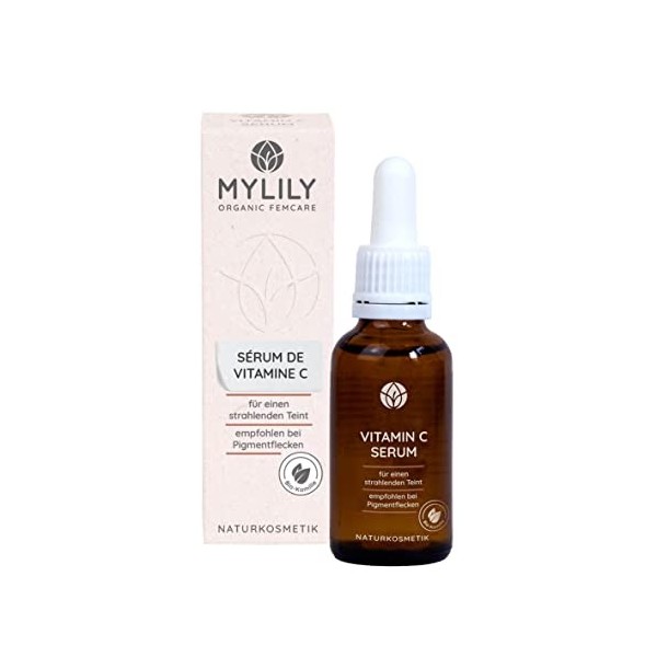 MYLILY Sérum à la vitamine C | Naturel & végétalien | 30 ml Soin à la vitamine C pour le visage I Sérum vitaminé contre les b