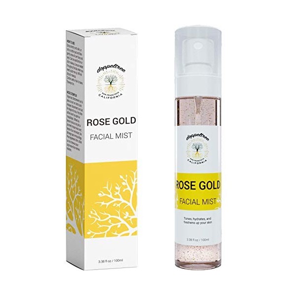 Spray visage hydratante à lEau de rose bio par Doppeltree - Tonique visage naturel acide hyaluronique avec hamamélis - Formu