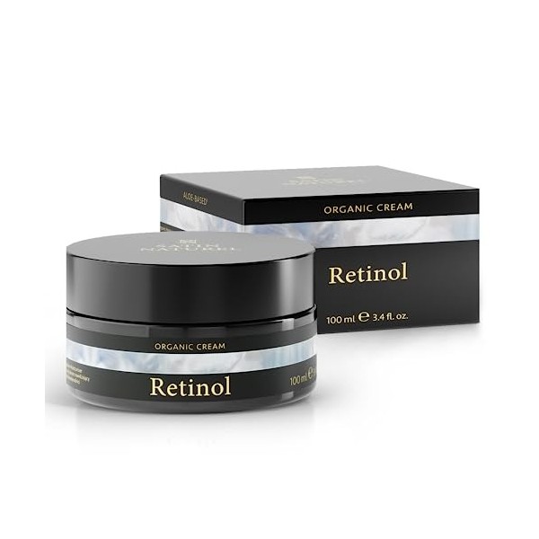 Creme Hydratante Visage Bio au Retinol et Acide Salicylique Visage 100ml, Creme de Nuit pour une Peau Lissée et sans Imperfec