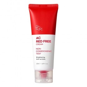 BOM AC Red Free Creme 50 ml Acné non comédogène, crème anti-bouton à lacide salicylique et à lhuile darbre à thé pour les 