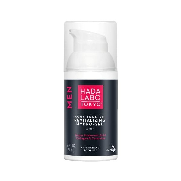 Hada Labo Tokyo Men Aqua Booster Hydro-Gel Revitalizing Day & Night Hydratant avec Hyaluron Acid Cosmetics pour Homme