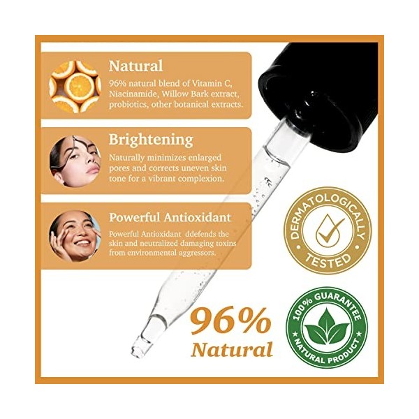 Purifect Brightening Vitamin C ad Vitamin E Facial Serum, Softens and Brightens Improving Uneven Skin Tone, 30ml