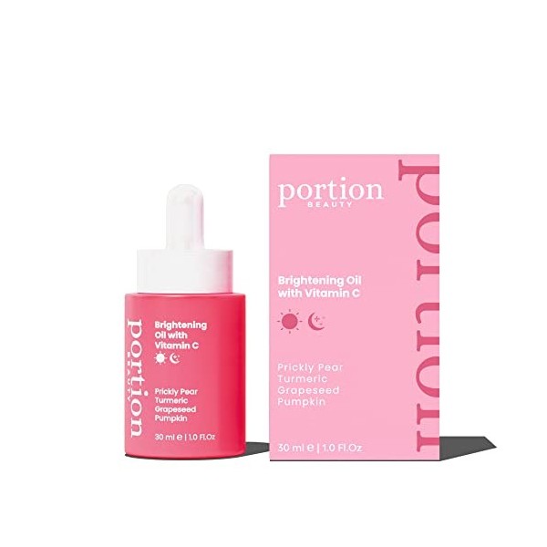 PORTION Huile Éclaircissant Visage à la Vitamine C et Vitamine E - 30ml - Éclaircissant et Hydratant Intensif - Vegan & Sans 