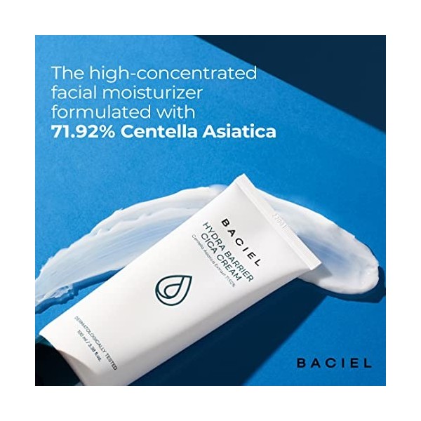 BACIEL - Hydra Barrière CICA Crème Hydra Barrier Cica Cream 100ml | Céramide, Hyaluronique, Niacinamide | Hydratant Visage,