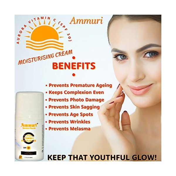 Aurora Vitamin C Day Cream Spf 30 Best Facial Moisturising Cream Skincare Hyaluronic Acid For Anti Ageing & Anti Wrinkles