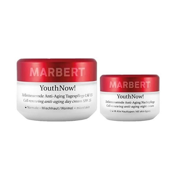 Marbert Yout hnow. anti-âge Day Cream Normal – MIXED Skin SPF15 + 15 ml crème de nuit 50 ml  – édition limitée.