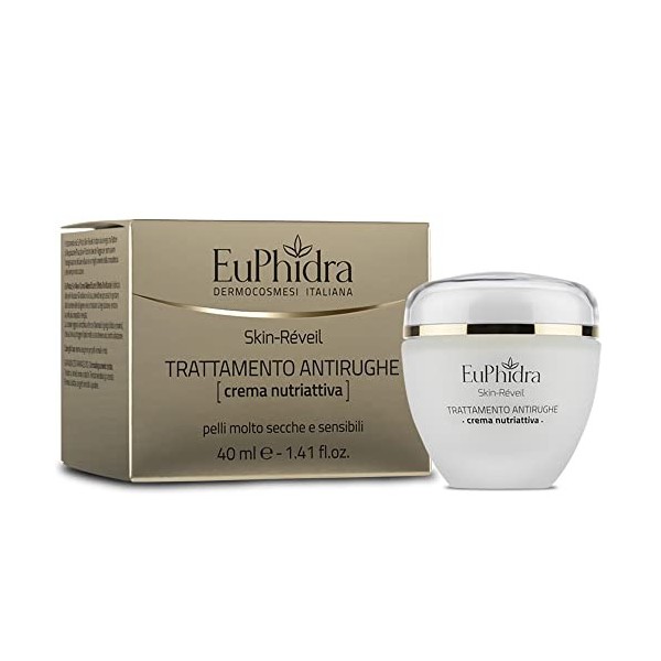 Euphidra Skin réveil, traitement antirides, crème nutriactive, poils très séches et sensibles - 40 ml.