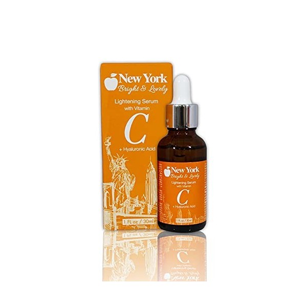 New York Bright & Lovely, Hyaluronic Acid Serum for Face | 1 Fl oz / 30 ml | Anti Aging, Anti Wrinkle, Spotless Treatment, Ad