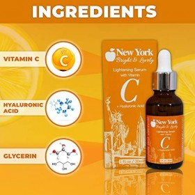 New York Bright & Lovely, Hyaluronic Acid Serum for Face | 1 Fl oz / 30 ml | Anti Aging, Anti Wrinkle, Spotless Treatment, Ad