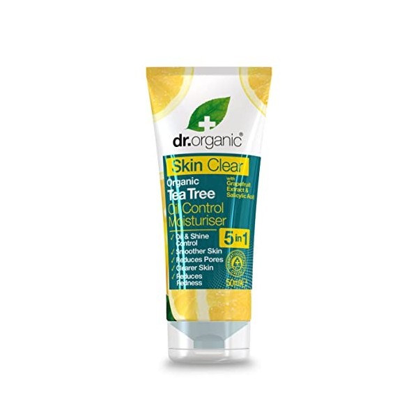 Dr. Organic Soin Hydratant à lHuile de Tea Tree Bio Skin Clear 50 ml